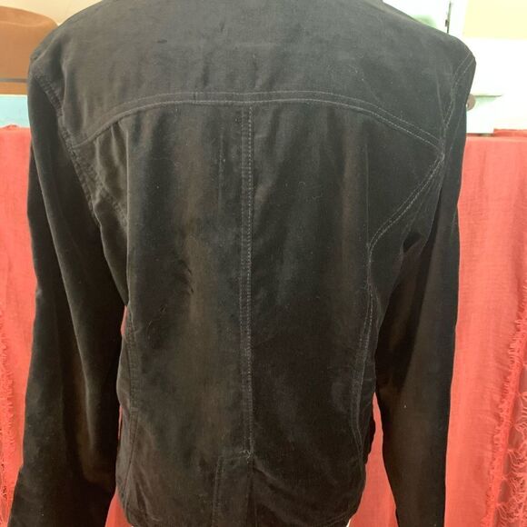 Y2K black velvet fitted Shacket L - Picture 3 of 6